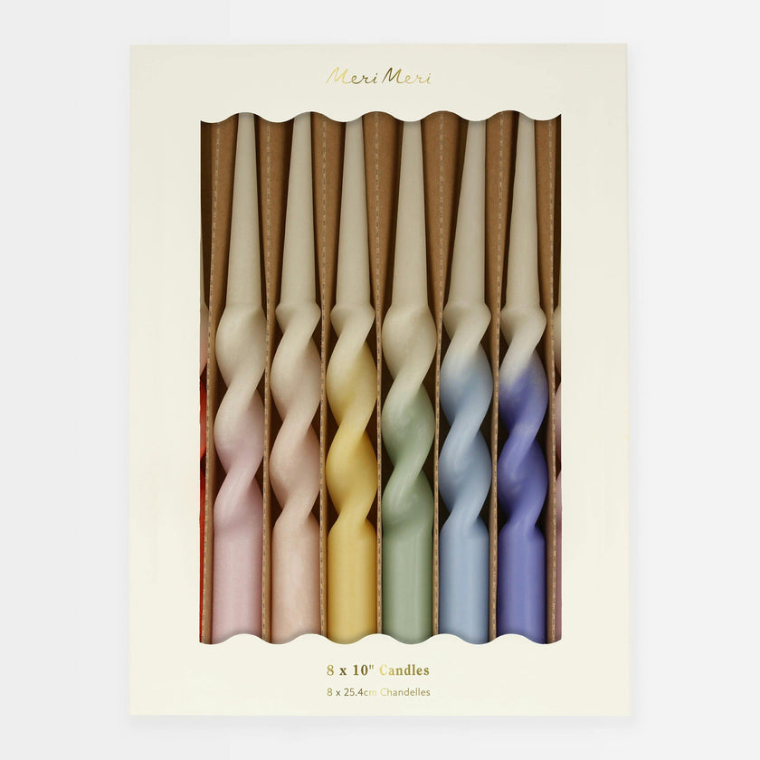 Rainbow Twisted Table Candles
