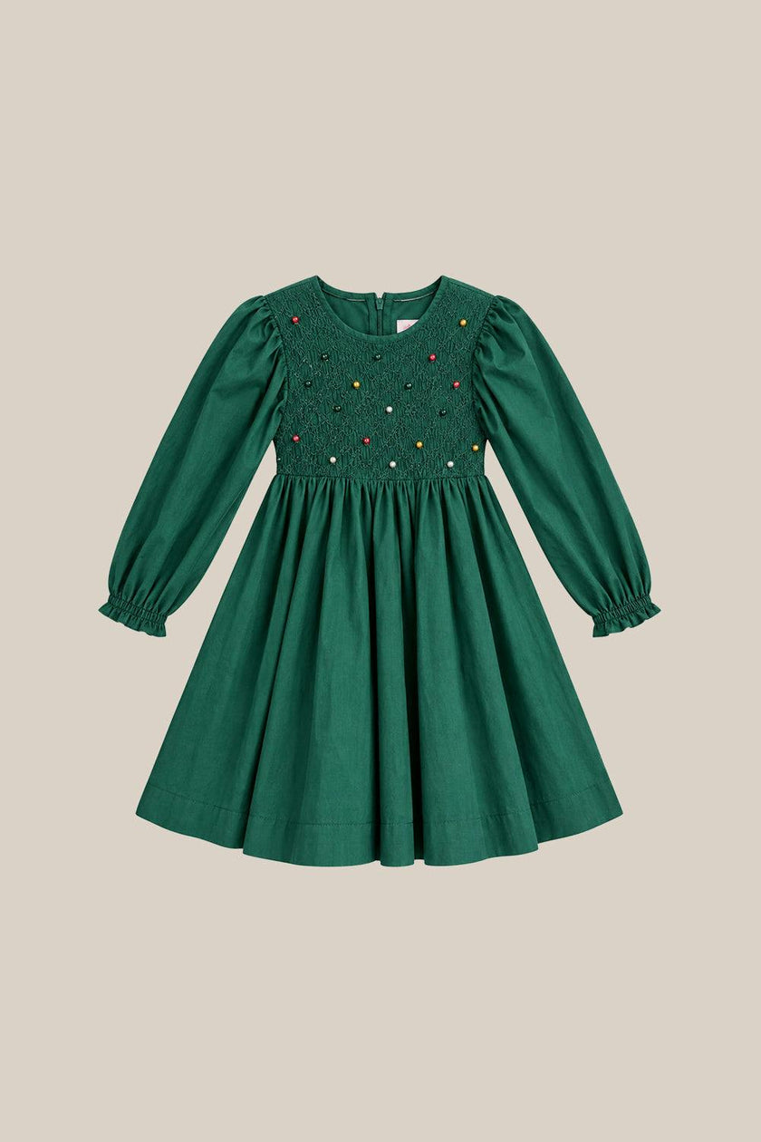 Mini Christmas Tree Dress in Emerald
