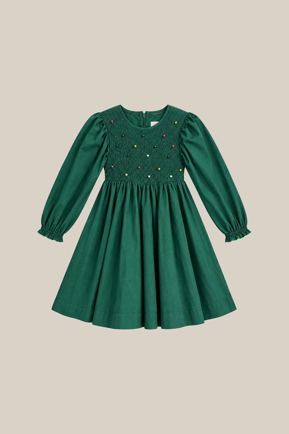 Mini Christmas Tree Dress in Emerald