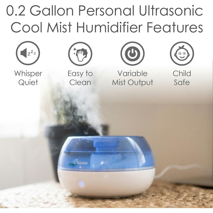 0.2 Gal. Personal Ultrasonic Cool Mist Humidifier for Small Rooms