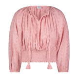 Lola Womens Blouse Blush Pink Eyelet, Pink Eyelet