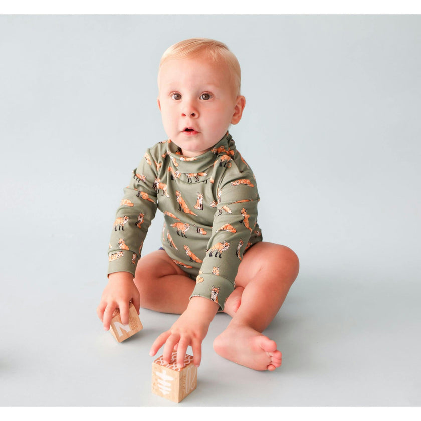 Green Turtleneck Onesie
