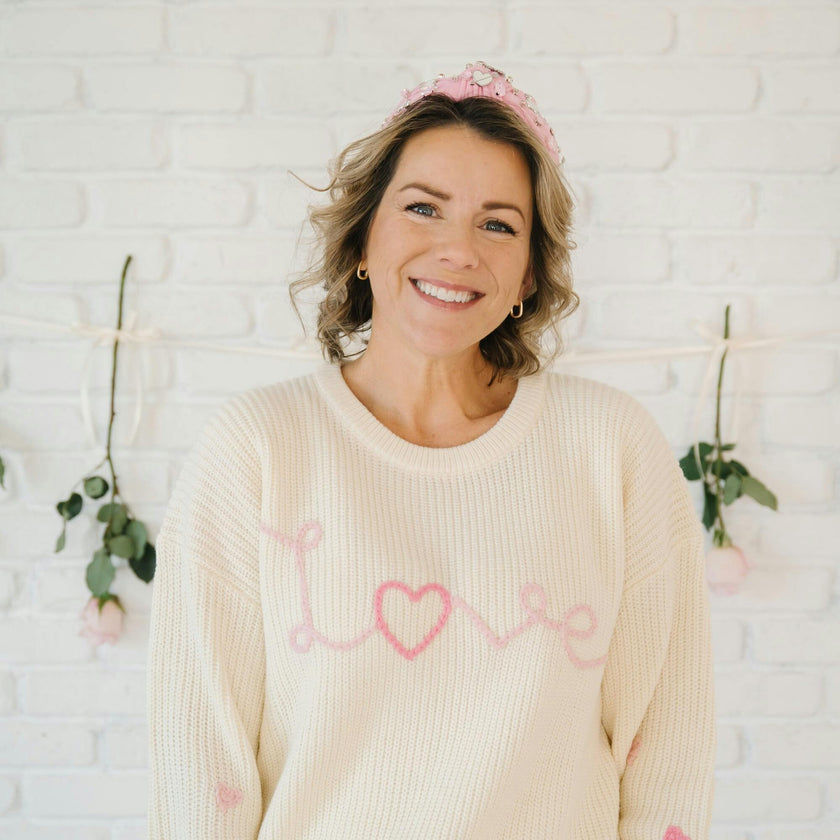 Ditsy Love Knit Women's Sweater