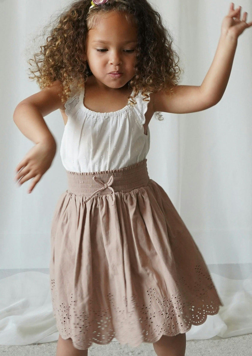 Noemiè | Anglaise Corduroy Skirt | Monkfruit