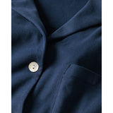 The Olivia Wide Leg Pima Pajama Set in Navy