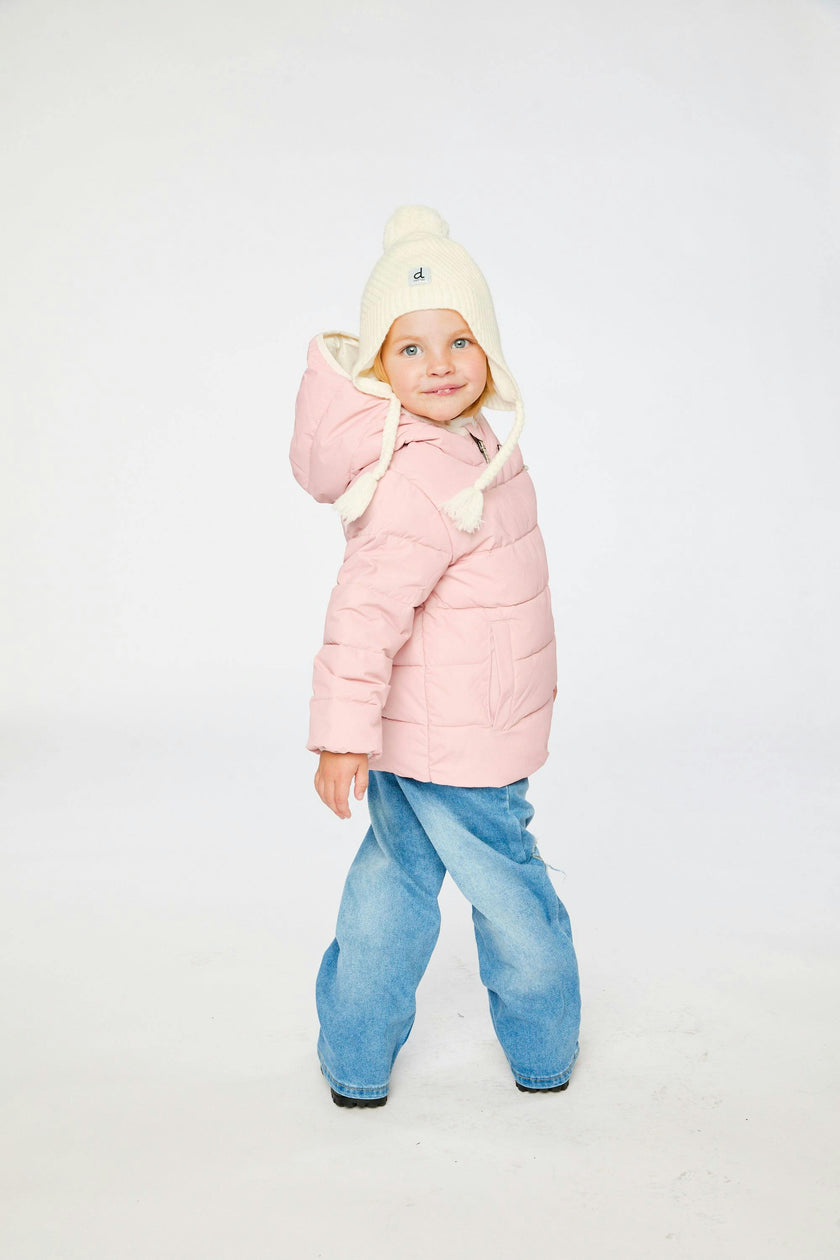 Winter Jacket Adapted For Car Seats Pale Dusty Pink