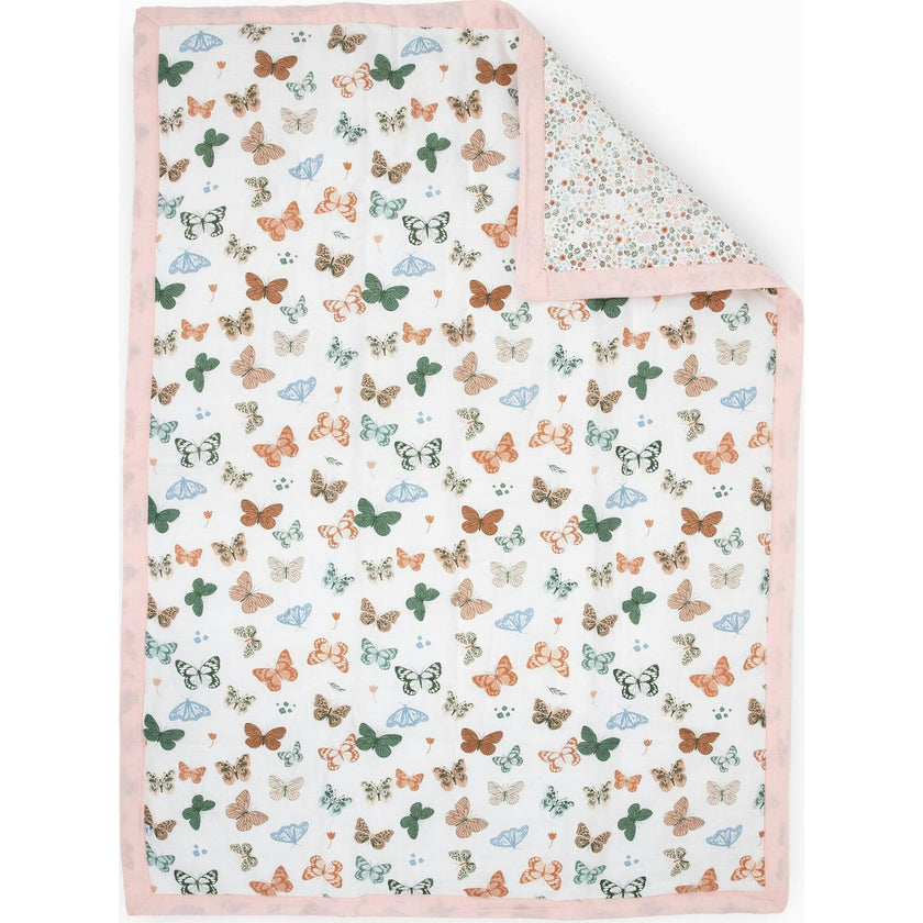 Cotton Muslin Toddler Comforter - Butterflies