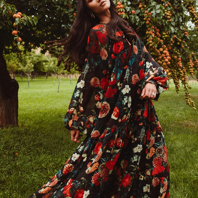 Imogen Dress in Moody Floral