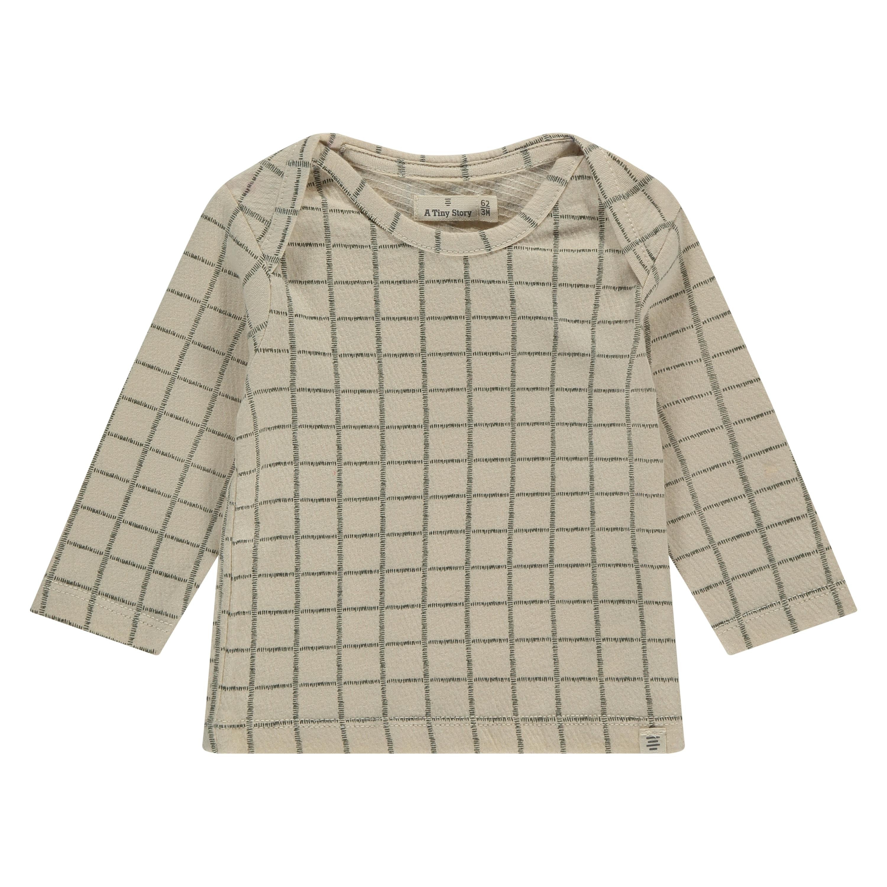 Window Pane Print Long Sleeve T-Shirt