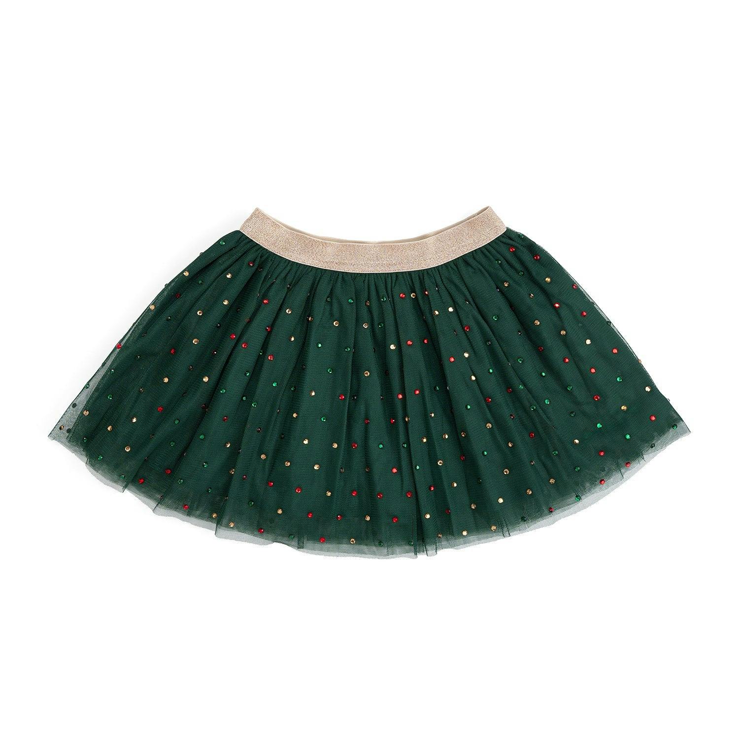 Emerald Rhinestone Christmas Tutu Skirt
