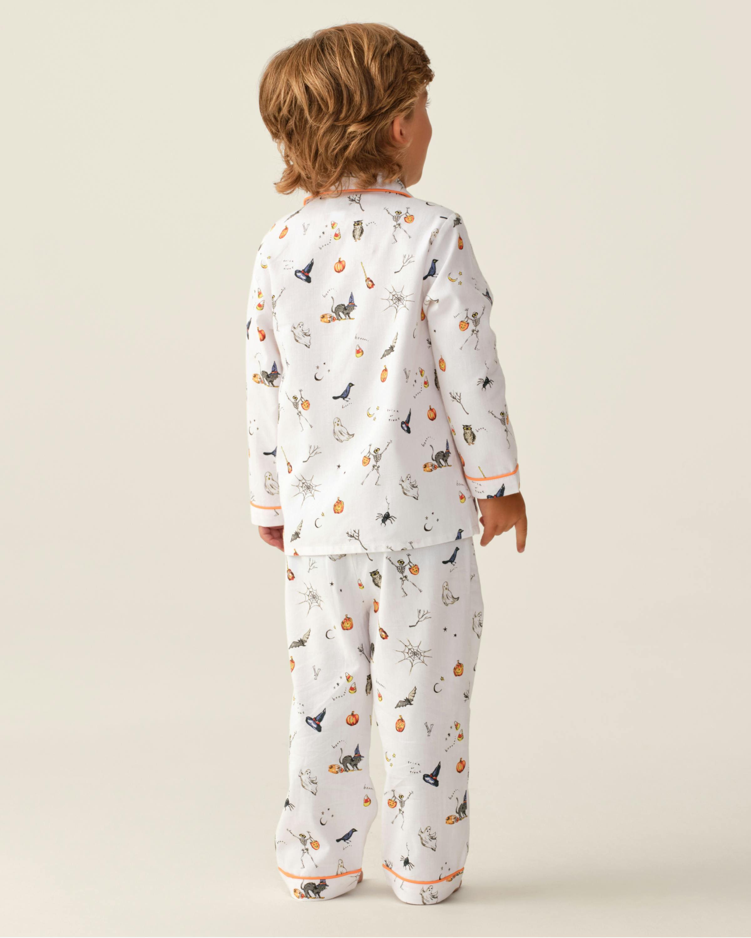 Kid's Twill Pajama Set in Trick or Treat