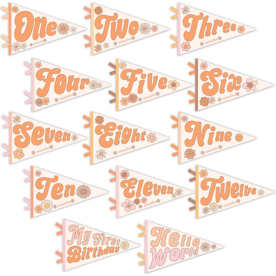 Flower Child Petit Milestone Pennant