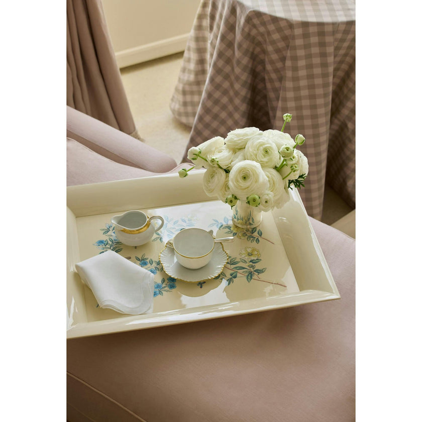 Aerin X Gracie Lacquer Serving Tray, Cream