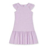 Crinkle Lawn Dress With Shirred Hem Ruffle