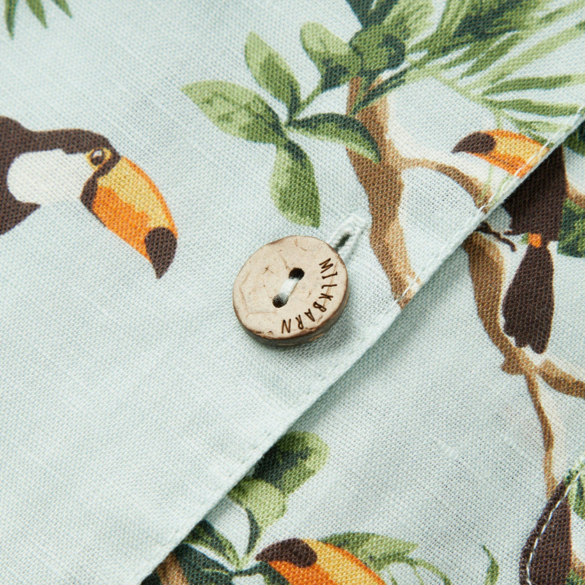 Blue Sky Linen Button-Up Shirt and Shorts Set