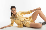 Frida Metallic&nbsp;Linen Shorts - Gold