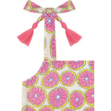 Zoe Shoulder Tie Citrus Romper, Prints
