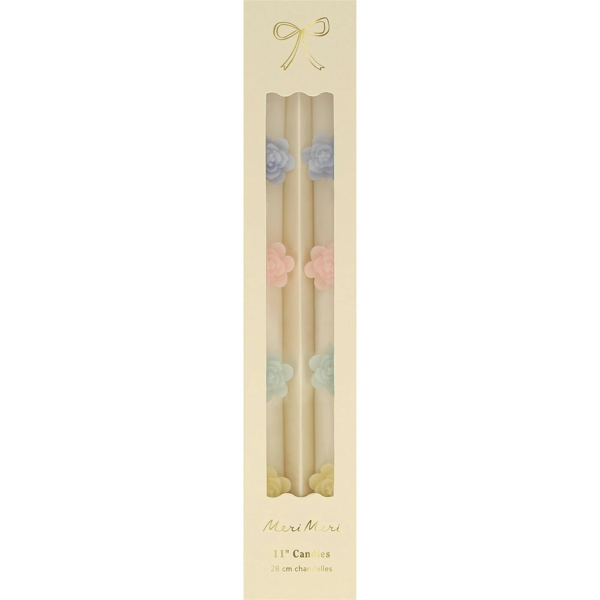 Pastel Flower Taper Candles
