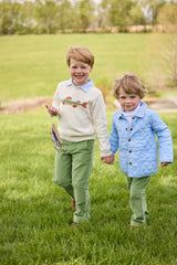 Long Sleeve Polo - Light Blue Stripe