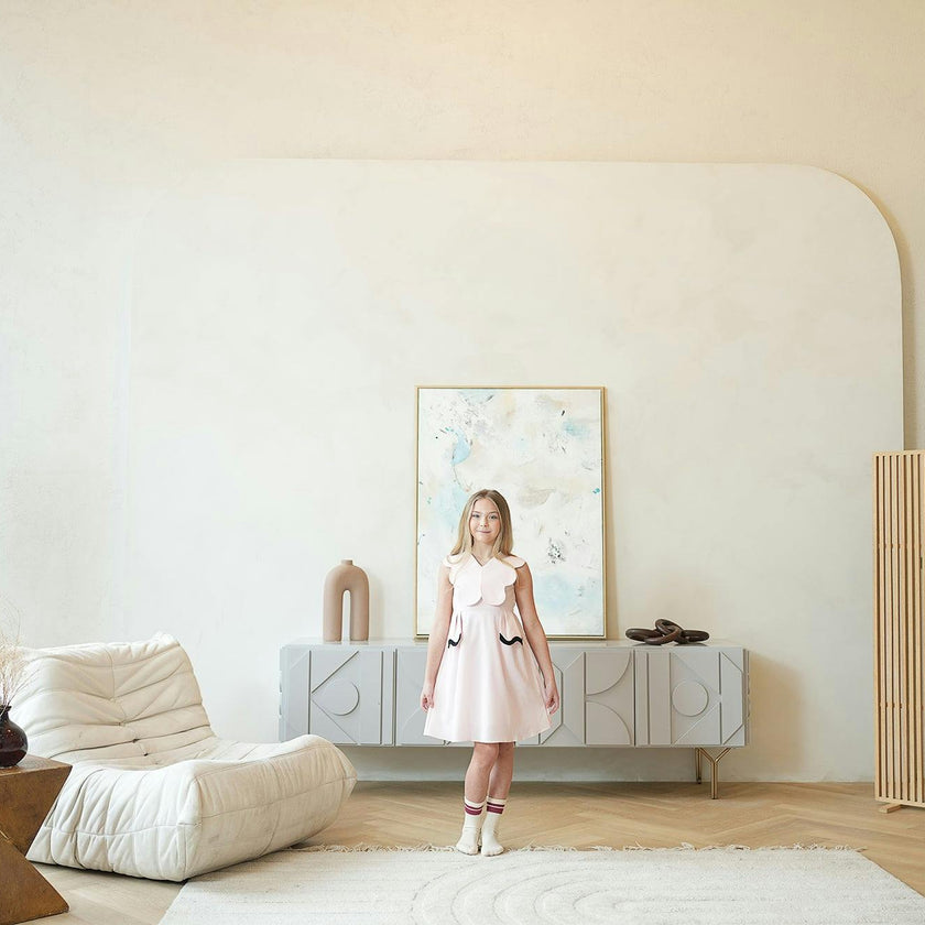 Colette dress (blush-pink/black)