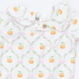 Pretty Pumpkin Trellis - Smocked Peter Pan Snap Footie