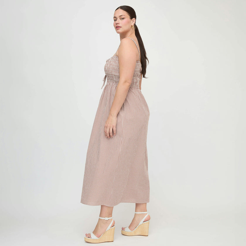 The Larissa Nap Dress - Cognac Gingham