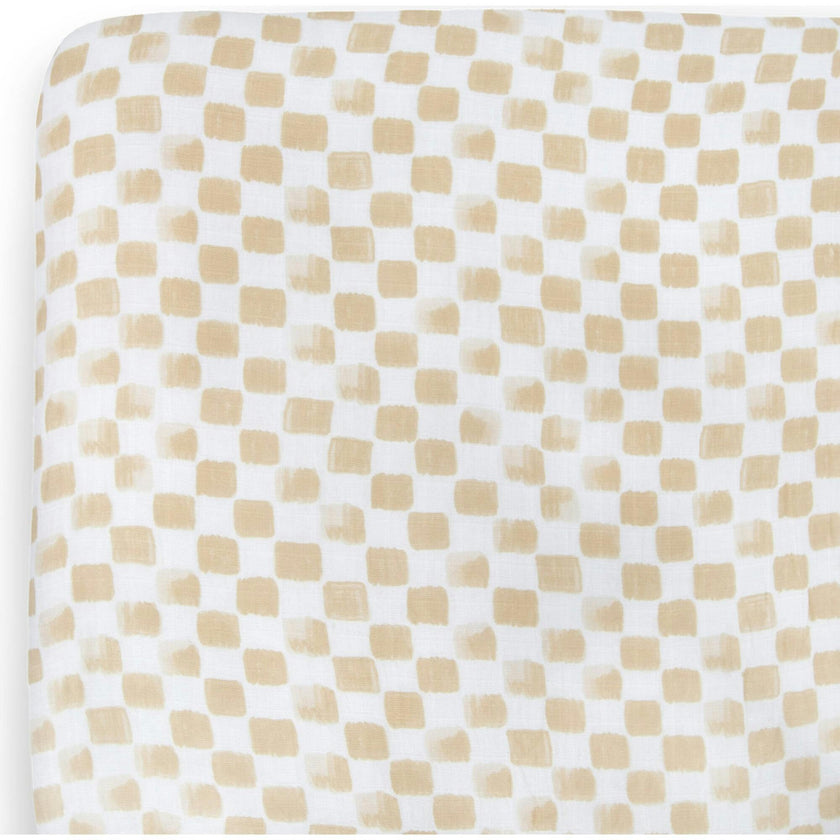 Cotton Muslin Crib Sheet - Adobe Checker