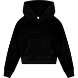 Tenly Cotton Fleece Cropped Kangaroo Pocket Hoodie