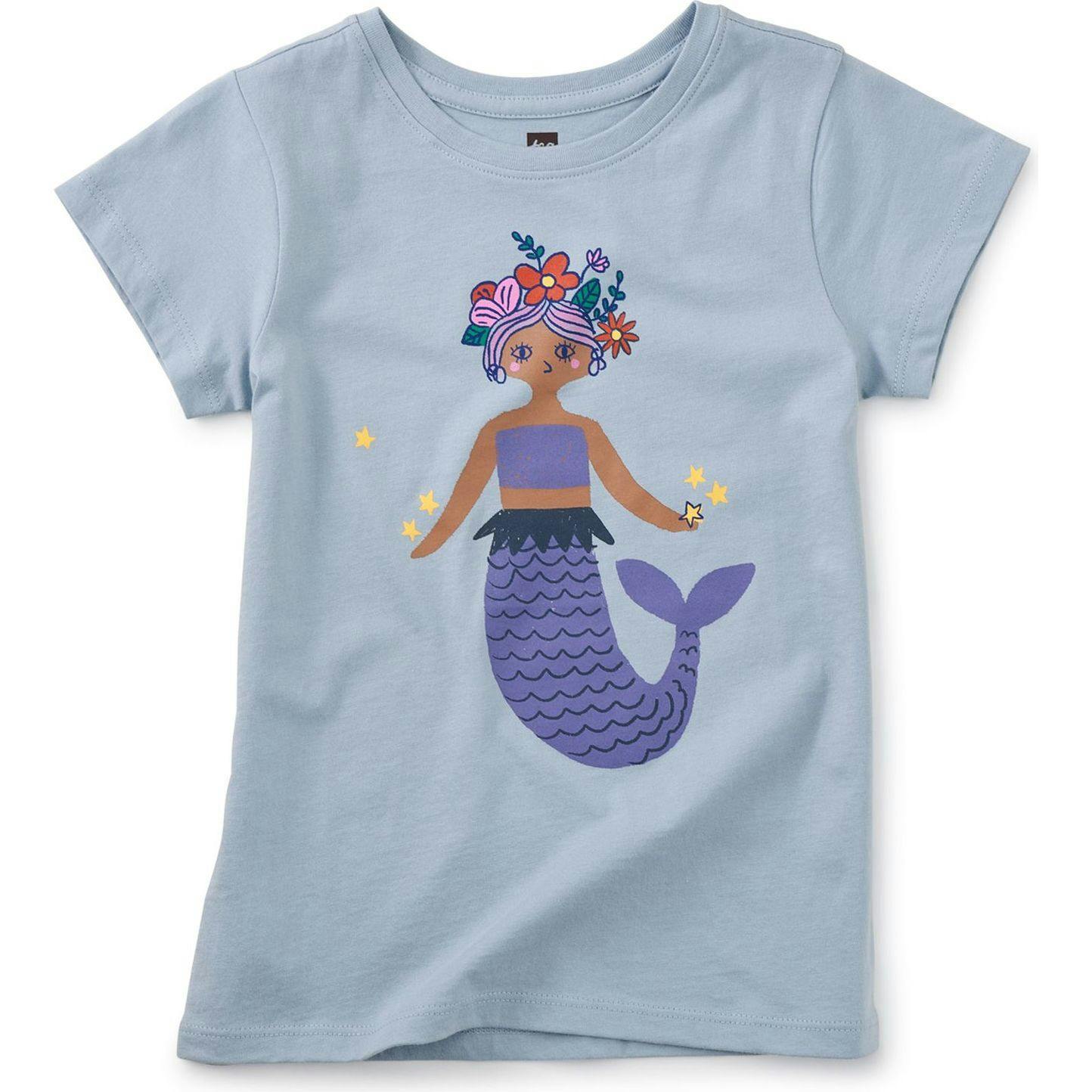 Mermaid Folklorico Graphic Tee, Blue