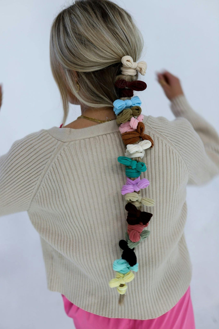 BOW SLICK BACK PONYTAILS (PACK OF 3)