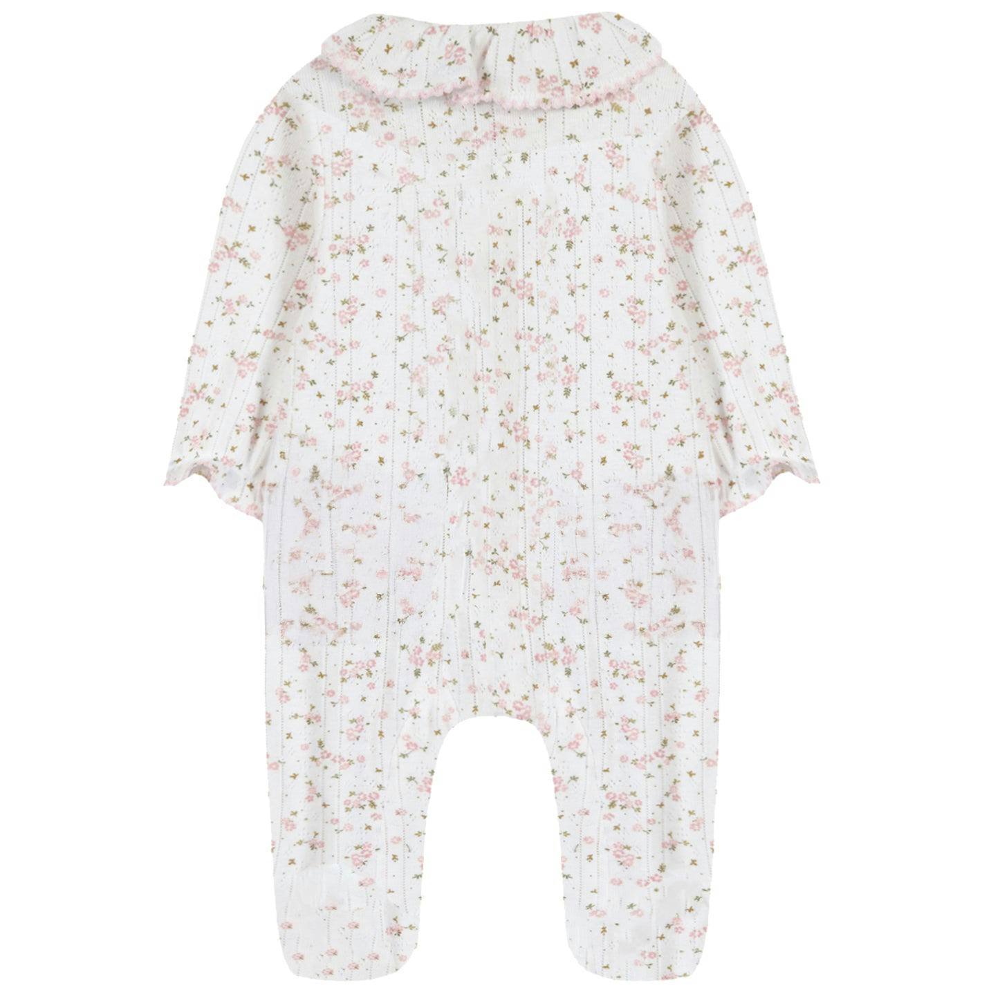 TARTINE ET CHOCOLAT Floral Pointelle Pajamas - Nacre