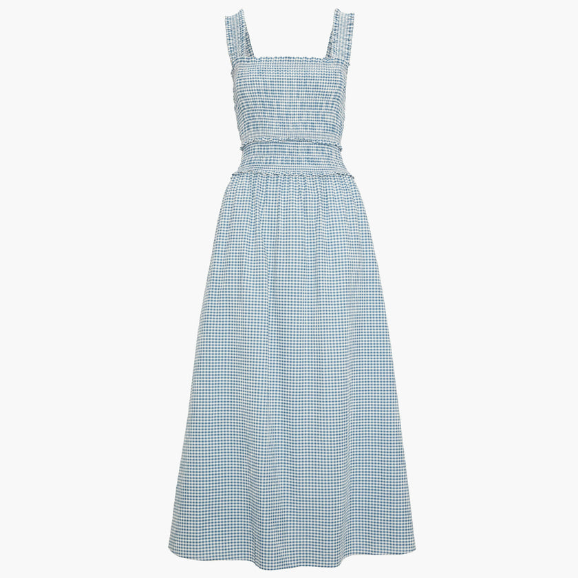 The Azalea Maxi Nap Dress - Lagoon Gingham