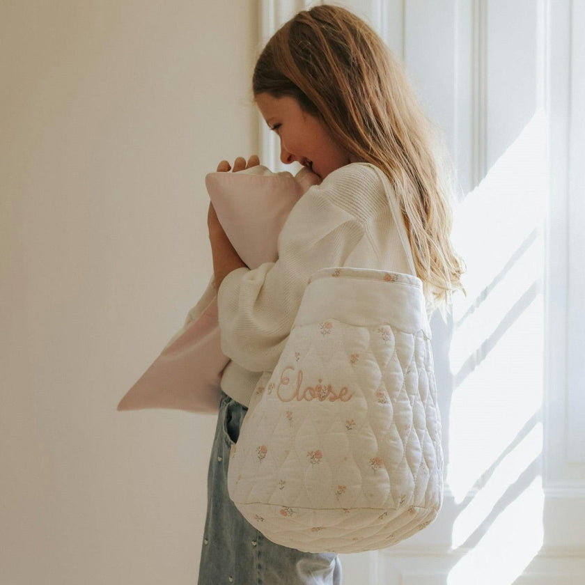 Quilted Storage Basket - Pink Ditsy Floral