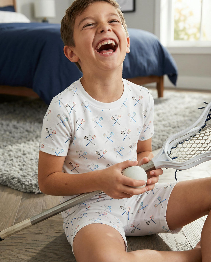The Organic Short Sleeve Pajama Set [Lacrosse]