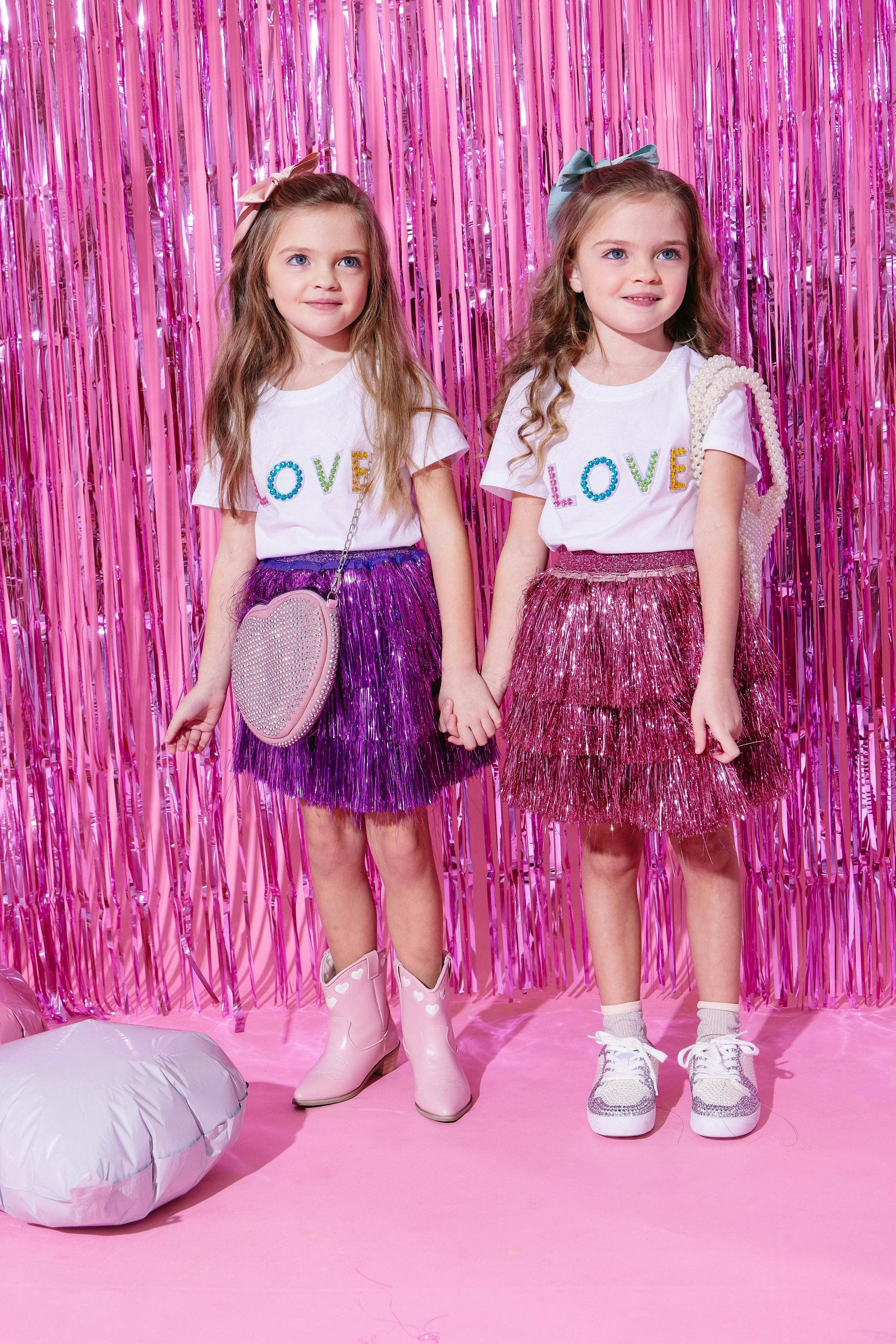 Lavender Shimmer Tinsel Party Skirt