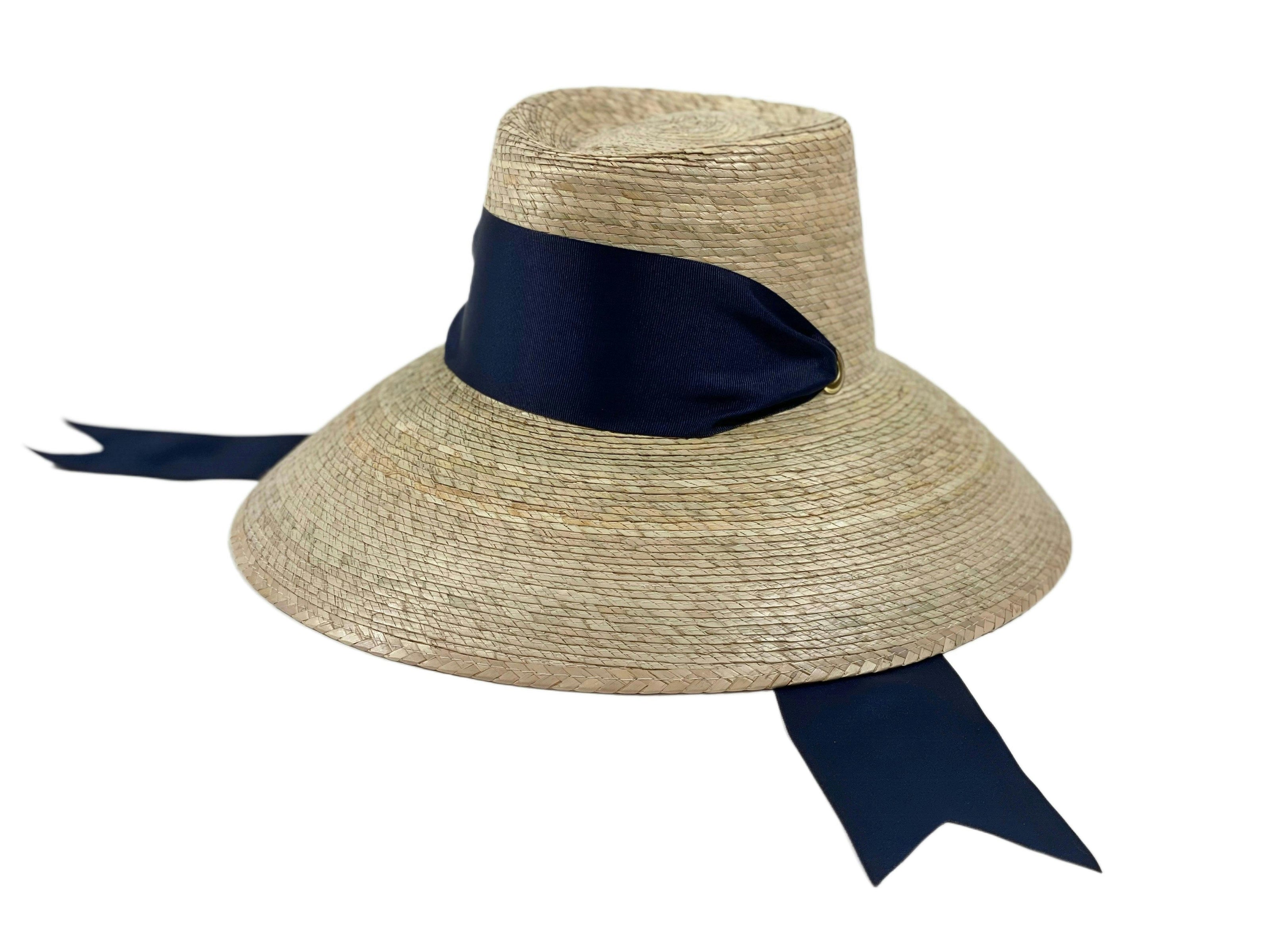 Wildflower Sun Hat (PreOrder Shipping June 15th) - Navy Wide & Short Grosgrain Ribbon