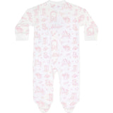 Pink Lone Star Toile Zipper Footie