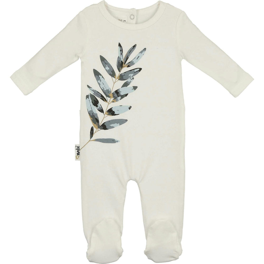 Watercolor Leaves Long Sleeve Footie