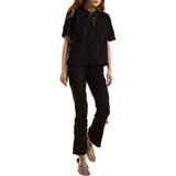 Embroidered Floral Applique Top