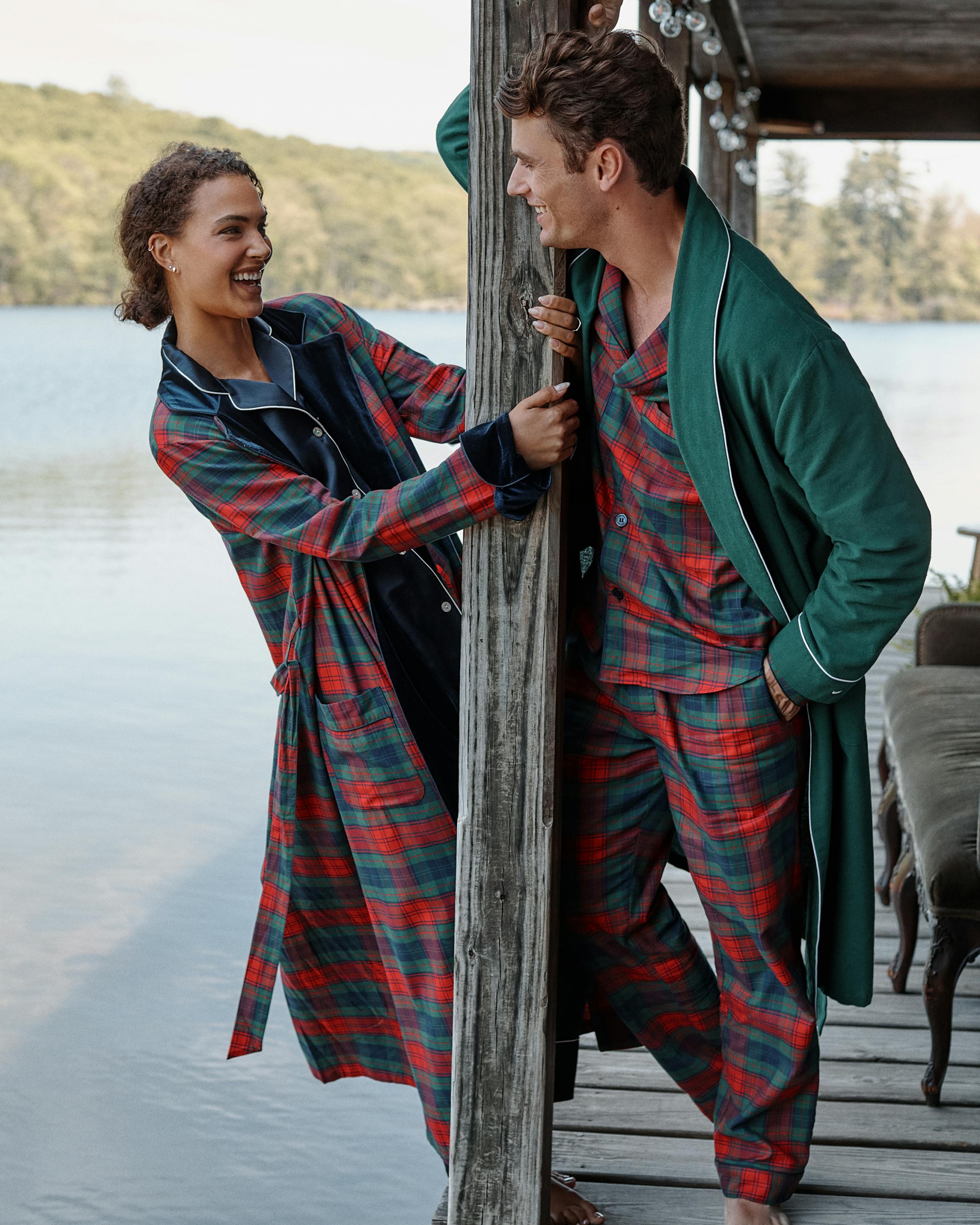 Men's Brushed Twill Pajama Set in St. James Tartan