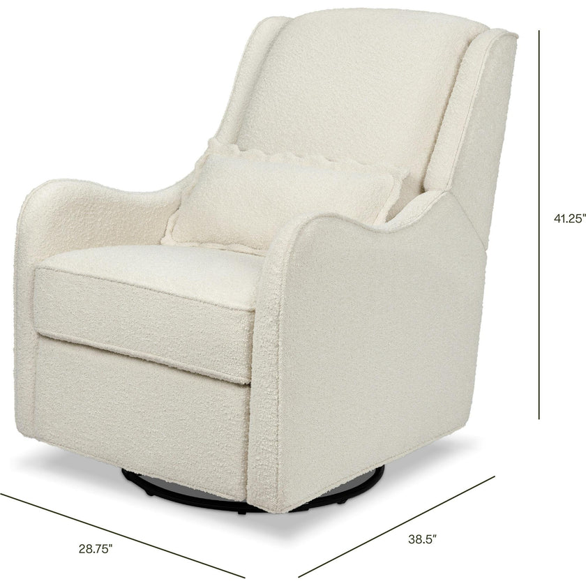 Devon Recliner and Swivel Glider in Ivory Boucle
