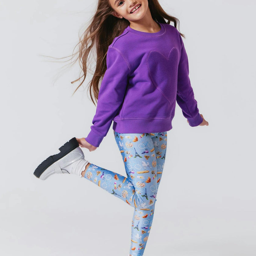Girls Raw Hem Crew Neck Long Sleeve Crop Sweatshirts
