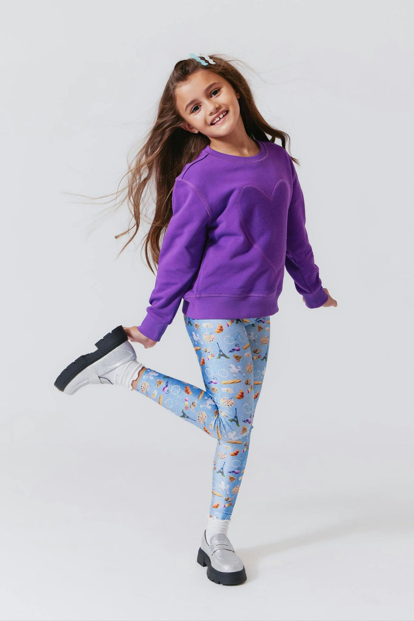 Girls Raw Hem Crew Neck Long Sleeve Crop Sweatshirts