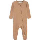 Tawny Rose Waffle Zipper Footed Romper