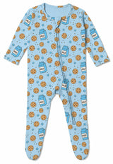 Baby Footie - Milk & Cookies - Blue