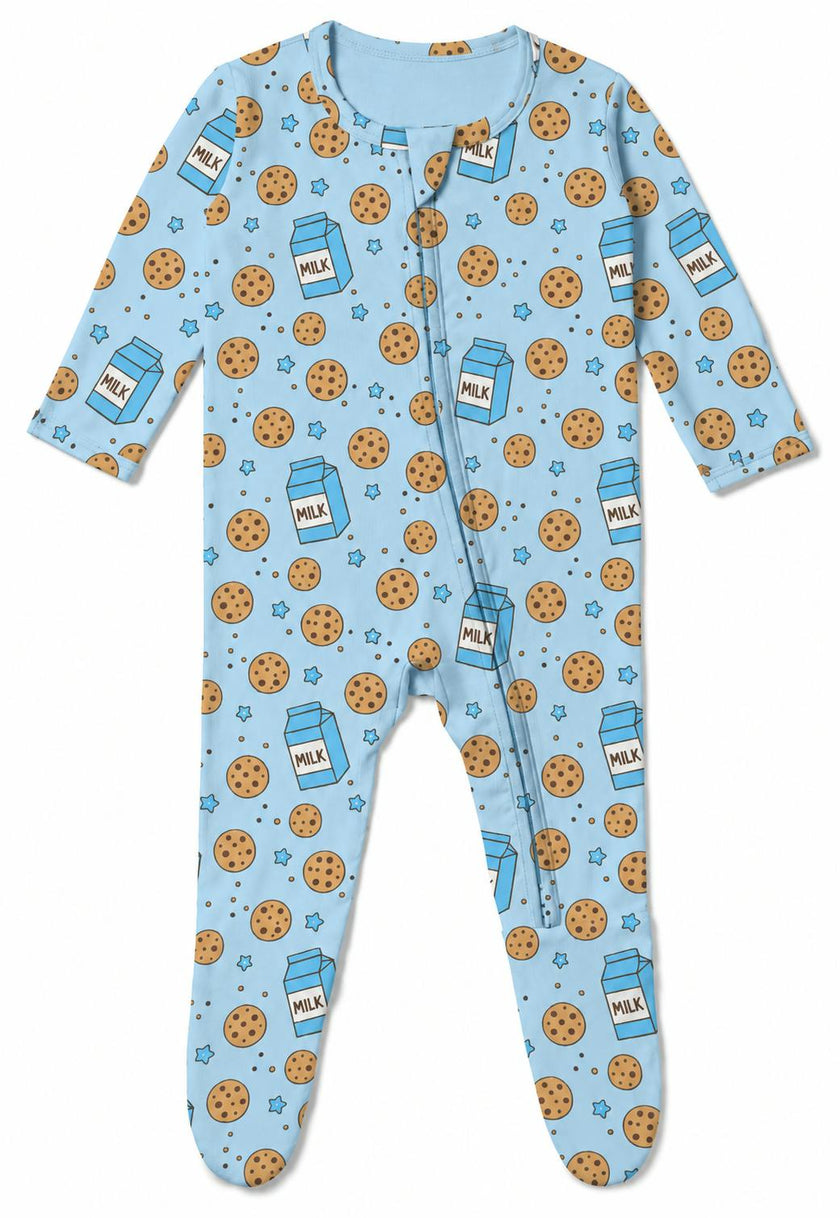 Baby Footie - Milk & Cookies - Blue