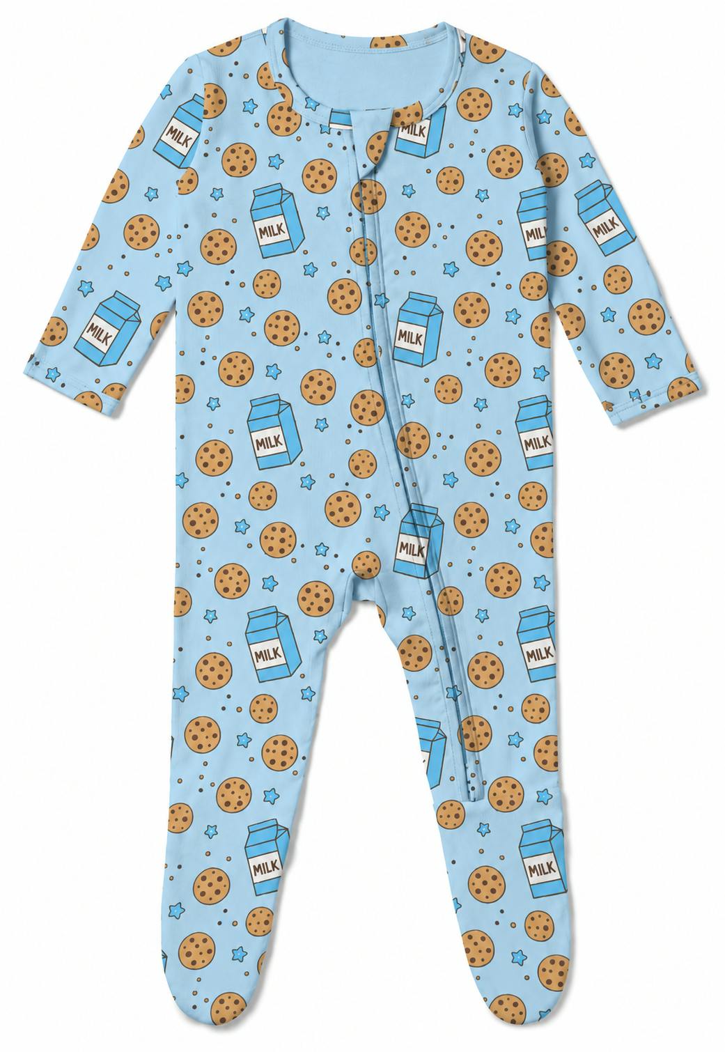 Baby Footie - Milk & Cookies - Blue