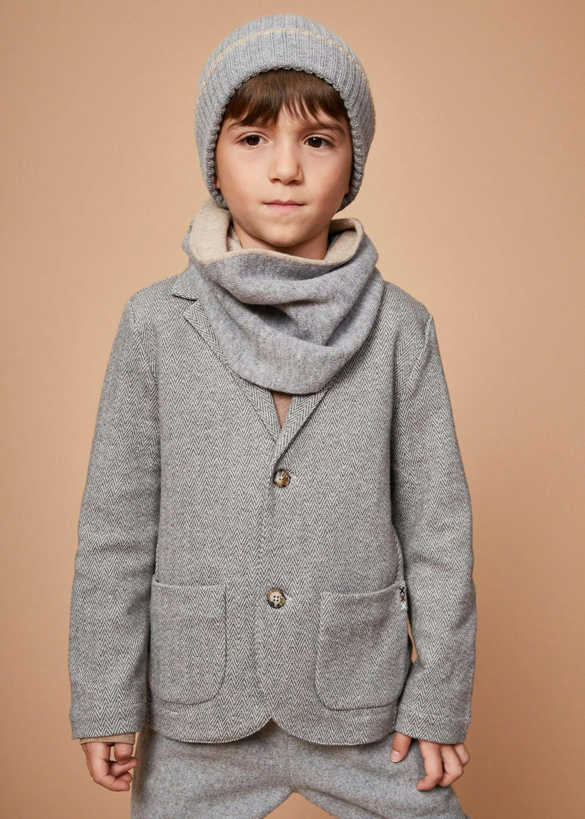 The Cashmere Beige Grey Reversible Snood