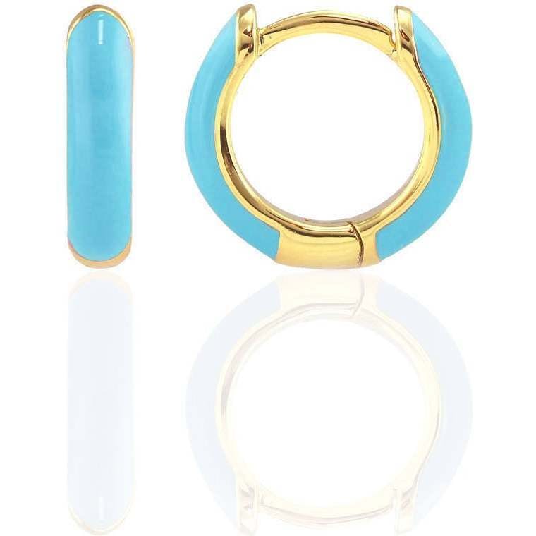 Enamel Huggie Hoop Earrings
