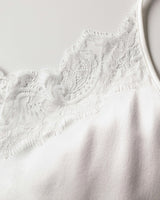 Women's Silk Lace Slip Dress in White